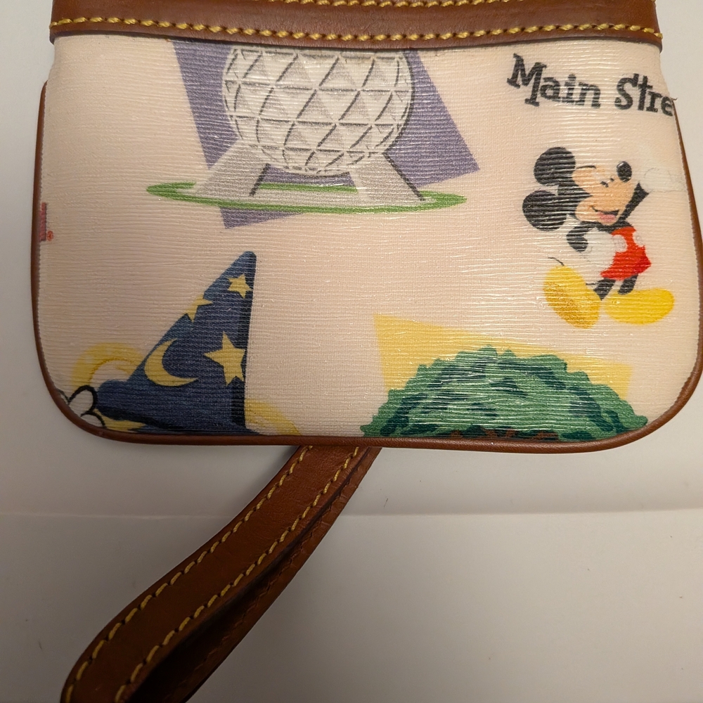 Disney World Retro Zip Wristlet by Dooney & Bourke W/ Keychain #1 - Picture 3 of 8